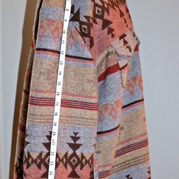 Women's Aztec Print Shacket Jacket XXL  Multicolor Casual Western Casual - Picture 10 of 16